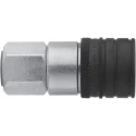 CEJN Steel Hydraulic Quick Connect Coupling Female NPT 1/4 in, Zinc Plated, Screw Lock, 500 bar C102651402