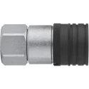 CEJN Steel Hydraulic Quick Connect Coupling Female G 1/2 in, Zinc Plated, Nitrile Rubber Seal, 400 bar C105651205