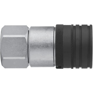 CEJN Steel Hydraulic Quick Connect Coupling Female G 1/2 in, Zinc Plated, Nitrile Rubber Seal, 400 bar C105651205
