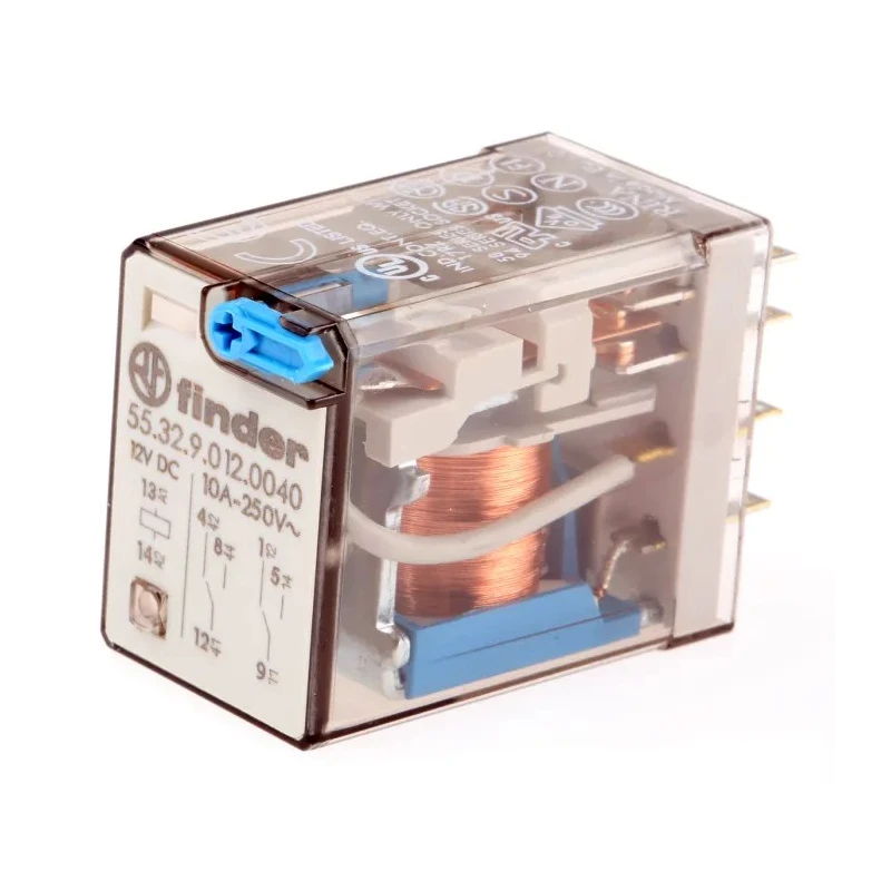 Finder Power Relay 12V DC Coil 10A Switching Current DPDT 55.32.9.012.0040