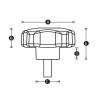 RS PRO Clamping Knob Black Multiple Lobes Threaded Stud M10 x 30 mm Zinc Plated Steel Insert 188-3457