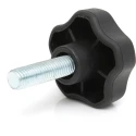RS PRO Black Multiple Lobes Clamping Knob M8 Threaded Stud Mount 40 mm Diameter Zinc Plated Steel Insert 188-3453