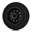 LAG Black Rubber Trolley Wheel 200mm Diameter 50mm Width 205kg Load Capacity Thermoplastic Hub 13136