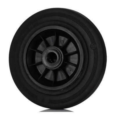 LAG Black Rubber Trolley Wheel 200mm Diameter 50mm Width 205kg Load Capacity Thermoplastic Hub 13136