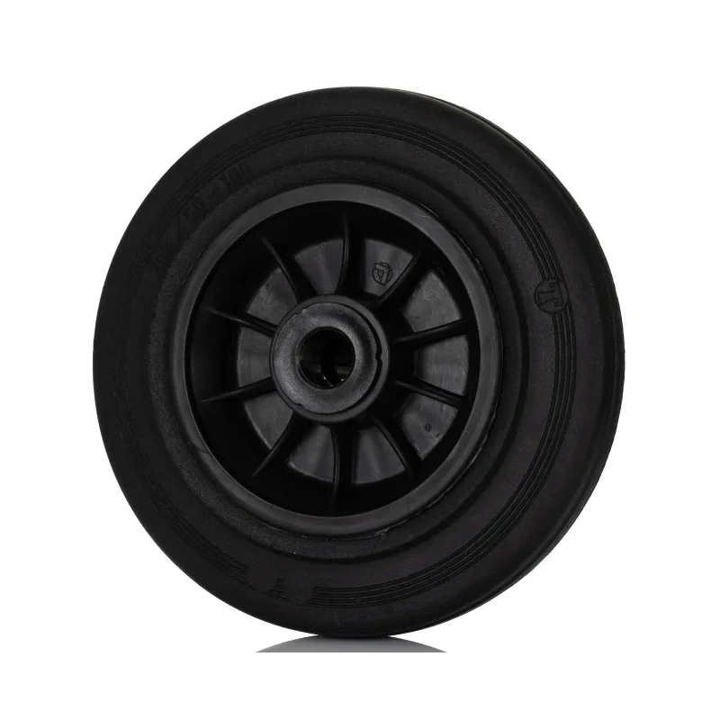 LAG Black Rubber Trolley Wheel 200mm Diameter 50mm Width 205kg Load Capacity Thermoplastic Hub 13136