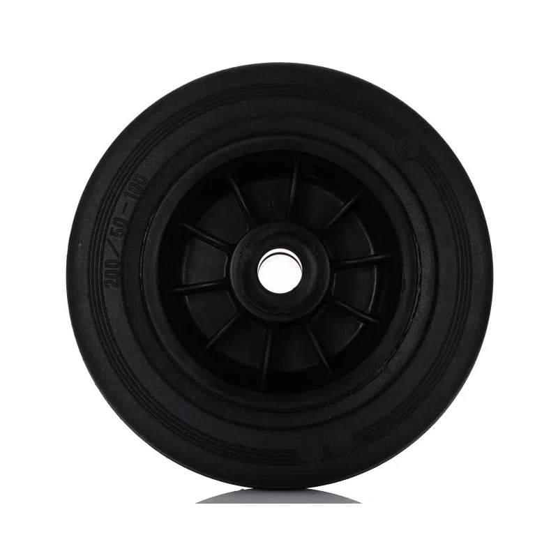 LAG Black Rubber Trolley Wheel 200mm Diameter 50mm Width 205kg Load Capacity Thermoplastic Hub 13136