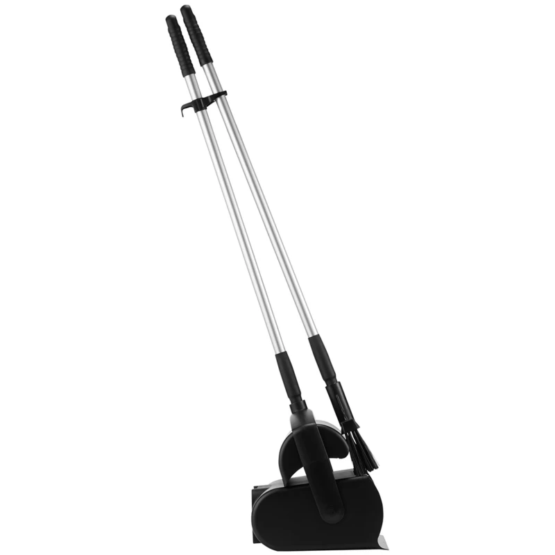 Vikan Black Dustpan & Brush for Cleaning, Polyethylene Terephthalate Bristles, Polypropylene Pan, 330mm Length, Model 56659