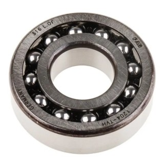 FAG 20 mm ID 2 Row Self-Aligning Ball Bearing, Polyamide Cage, Steel Balls, 14 mm Race Width, C3 Clearance 1204-TVH-C3