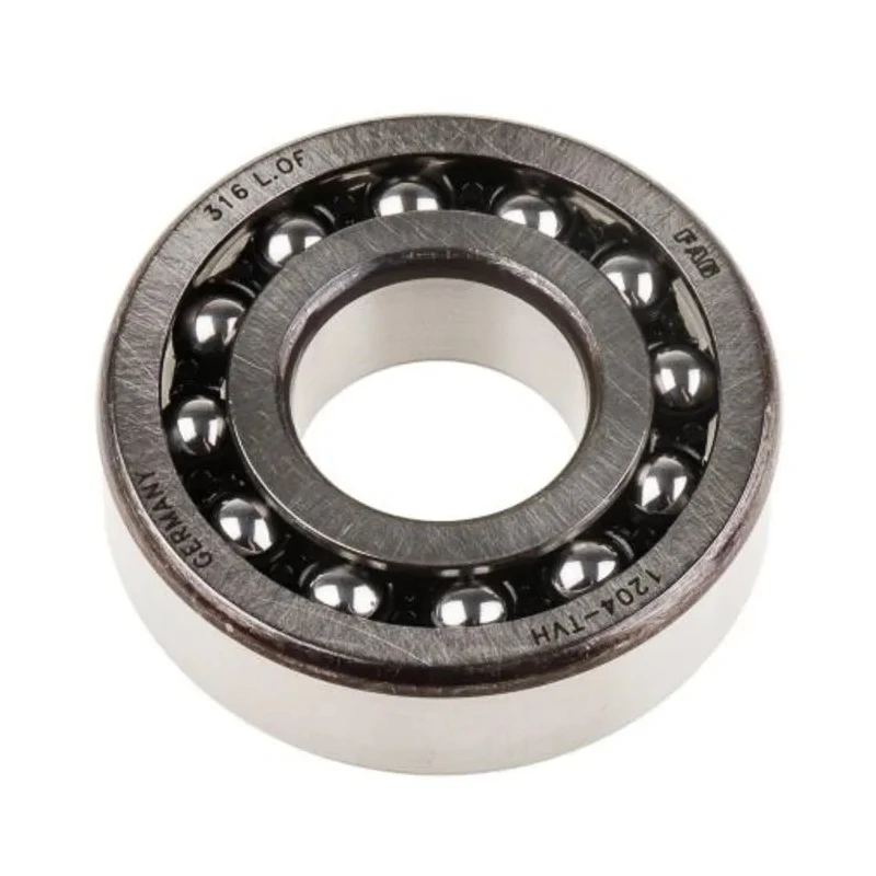 FAG 20 mm ID 2 Row Self-Aligning Ball Bearing, Polyamide Cage, Steel Balls, 14 mm Race Width, C3 Clearance 1204-TVH-C3