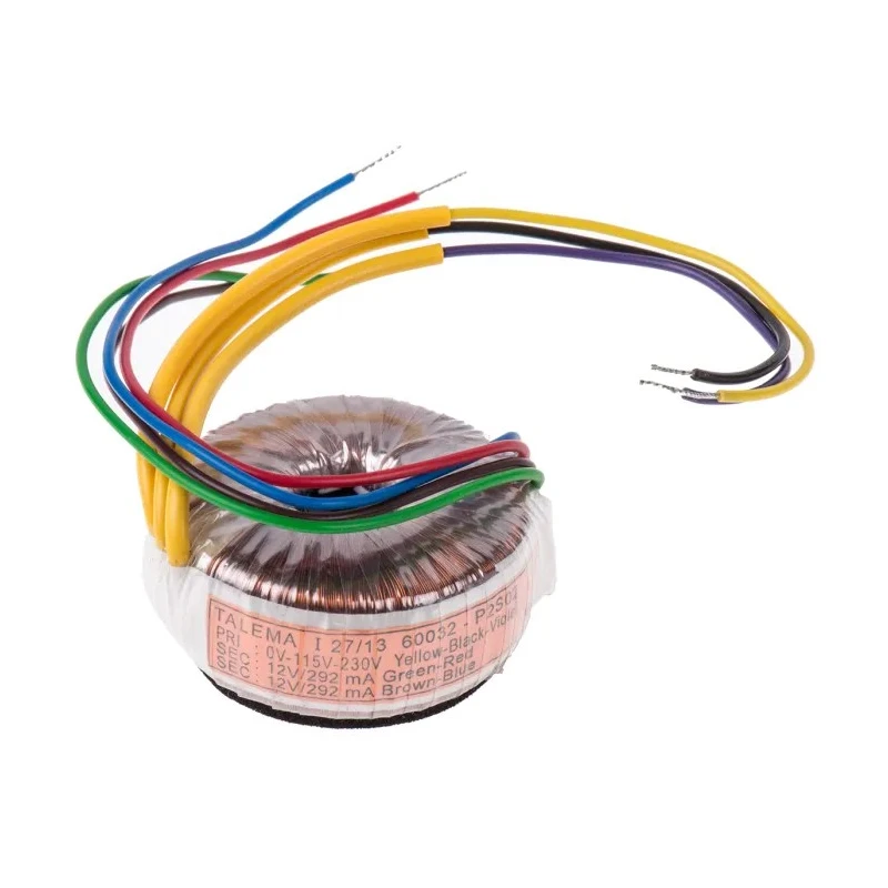 Nuvotem Talema 230 V ac 2 x 12 V ac Toroidal Transformer 2 Output 7 VA BS415 Class II 60032