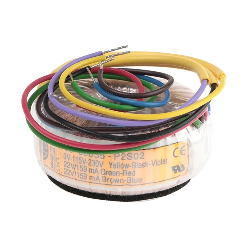 Nuvotem Talema Toroidal Transformer 230 V ac Primary, 2 x 22 V ac Secondary, 7 VA Power, 2 Outputs Model 60035