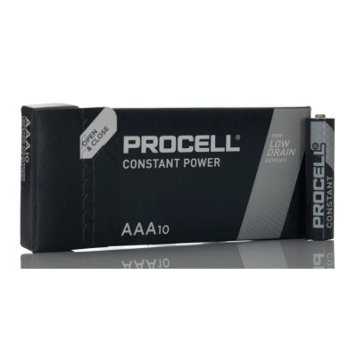 Duracell Procell Constant Alkaline AAA Battery 1.5 V 1.222Ah Flat Termination 10 Pack 5000394149199
