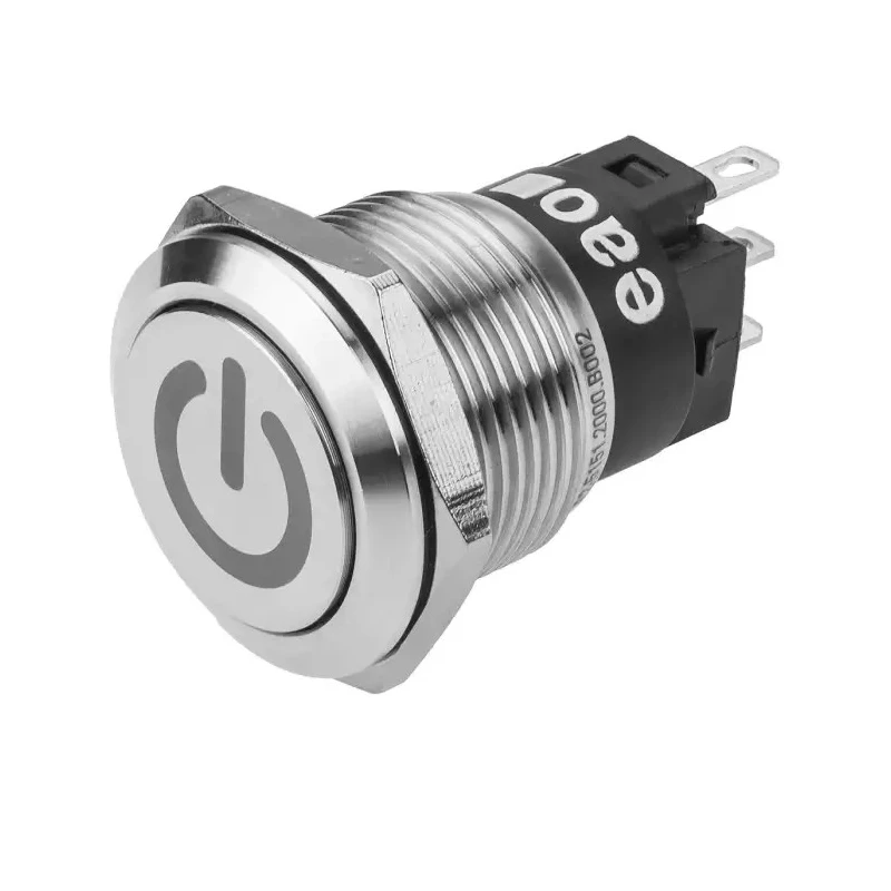 EAO 82 Series Push Button Switch, Latching, Panel Mount, 19 mm Cutout, SPDT, IP65 IP67, 240 V DC AC, 3A 82-5151.2000.B002