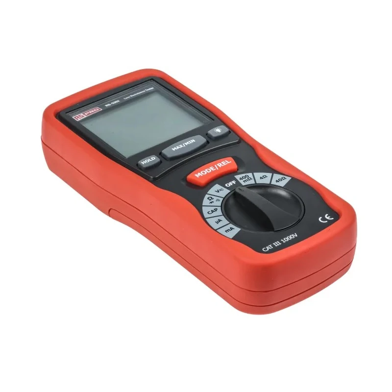 RS PRO Handheld Digital Multimeter DT-5302 with 1kV DC Voltage, 100μΩ Resistance Resolution, LCD Display DT-5302