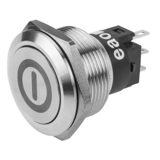 EAO 82 Series Push Button Switch Latching Panel Mount 22.3 mm Cutout SPDT IP65 IP67 240 V DC AC 82-6151.2000.B001