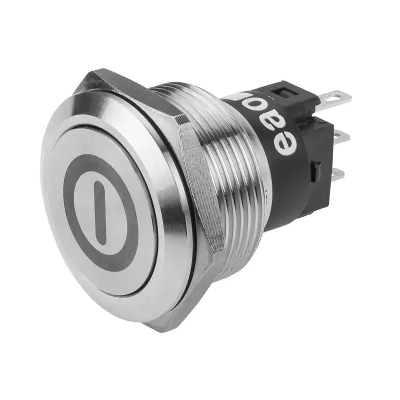 EAO 82 Series Push Button Switch Latching Panel Mount 22.3 mm Cutout SPDT IP65 IP67 240 V DC AC 82-6151.2000.B001