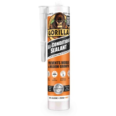 GORILLA GLUE EUROPE LTD White Silicone Sealant Paste 295 ml Cartridge 1144010 White