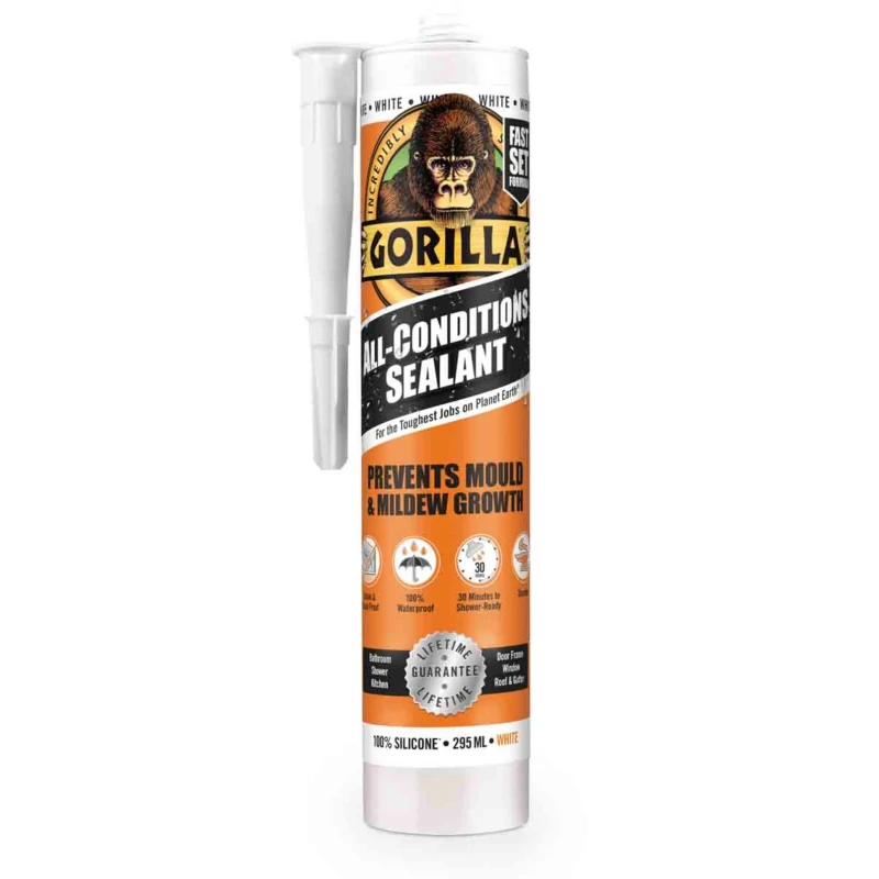 GORILLA GLUE EUROPE LTD White Silicone Sealant Paste 295 ml Cartridge 1144010 White