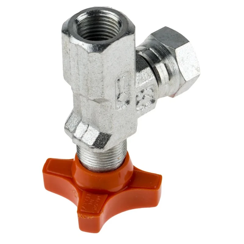 RS PRO Hydraulic Pressure Gauge Isolation Valve Angled, 1/4 in Female Inlet, Carbon Steel Body, 400 bar Pressure 278-9086