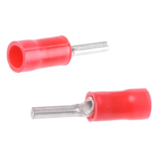 TE Connectivity PLASTI-GRIP Insulated Tin Crimp Pin Connector 22 AWG to 16 AWG 1.8 mm Pin Diameter Red 181630