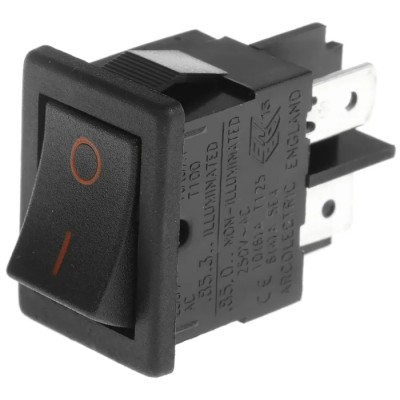 Arcolectric (Bulgin) Ltd Rocker Switch SPST On-Off Panel Mount 10A 250V AC Ceramic Housing IP66 H8500XBAAA