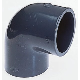 Georg Fischer Plastic Pipe Fitting 90° Solvent Weld Elbow, Grey, PVC-U, 16 bar Max Pressure, 71mm Length 721100111