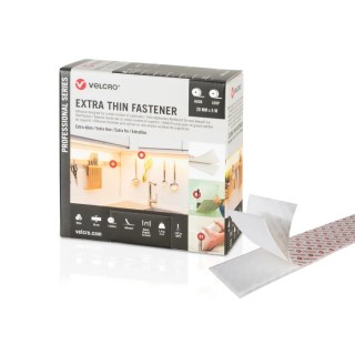 VELCRO® White Hook & Loop Tape 20mm Width x 5m Length, 7.5mm Thickness, Professional Series VEL-PS20019