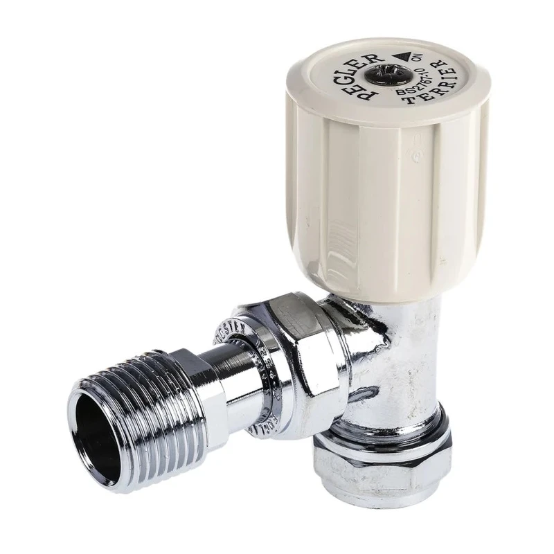 Pegler Yorkshire Chrome Plated Brass 15 mm Compression to 1/2 in BSP Manual Radiator Valve 601028