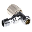 Pegler Yorkshire Chrome Plated Brass 15 mm Compression to 1/2 in BSP Manual Radiator Valve 601028