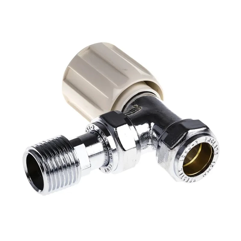 Pegler Yorkshire Chrome Plated Brass 15 mm Compression to 1/2 in BSP Manual Radiator Valve 601028