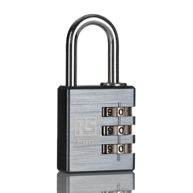 RS PRO Aluminium Combination Padlock, 5 mm Shackle Diameter, 32 mm Body Width, Model 196-3969