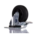 Bosch Rexroth M8 Thread Rubber Trestle Wheel Castor with Lock, Solid Rubber Material, German Origin 3842259790