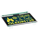 Display Visions 58.42 mm Passive Matrix Yellow OLED Display 128 x 64 Pixel Graphics I2C, SPI EA OLEDM128-6GGA