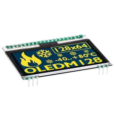 Display Visions 58.42 mm Passive Matrix Yellow OLED Display 128 x 64 Pixel Graphics I2C, SPI EA OLEDM128-6GGA