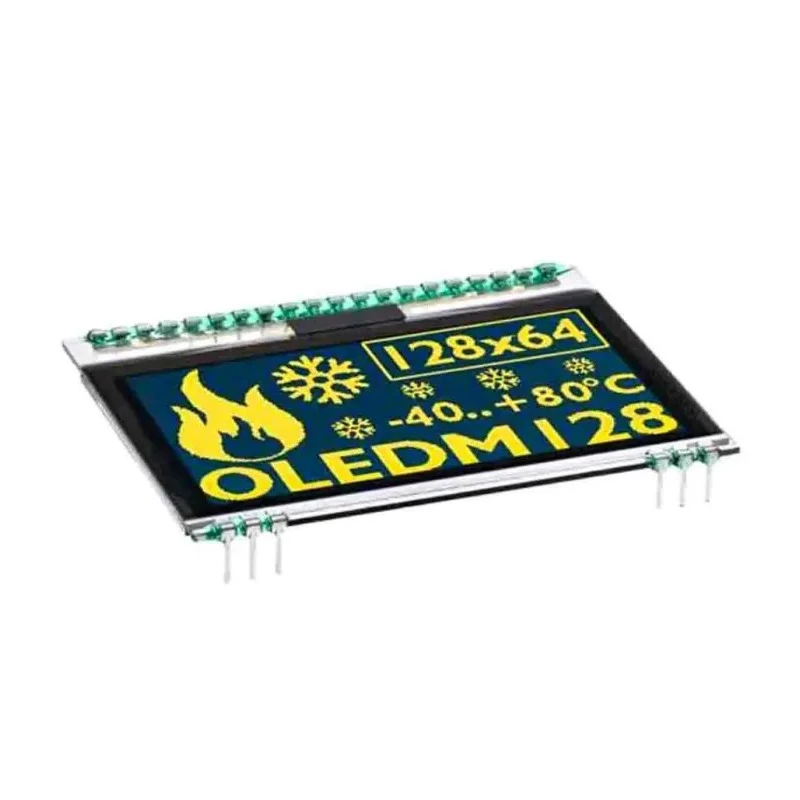 Display Visions 58.42 mm Passive Matrix Yellow OLED Display 128 x 64 Pixel Graphics I2C, SPI EA OLEDM128-6GGA