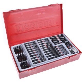 Teng Tools Hex, Phillips, Slotted, Torx Screwdriver Bit Set, 53 Pieces, 6.35 mm, Alloy Steel TTBS53