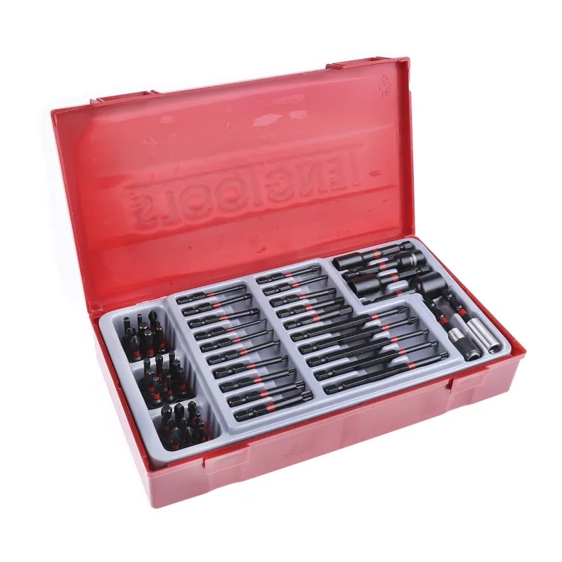 Teng Tools Hex, Phillips, Slotted, Torx Screwdriver Bit Set, 53 Pieces, 6.35 mm, Alloy Steel TTBS53