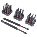 Teng Tools Hex, Phillips, Slotted, Torx Screwdriver Bit Set, 53 Pieces, 6.35 mm, Alloy Steel TTBS53