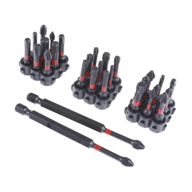 Teng Tools Hex, Phillips, Slotted, Torx Screwdriver Bit Set, 53 Pieces, 6.35 mm, Alloy Steel TTBS53