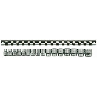 Teng Tools 16-Piece 3/8 in 6 Point Socket Set Chrome Vanadium Steel Satin Finish M3816
