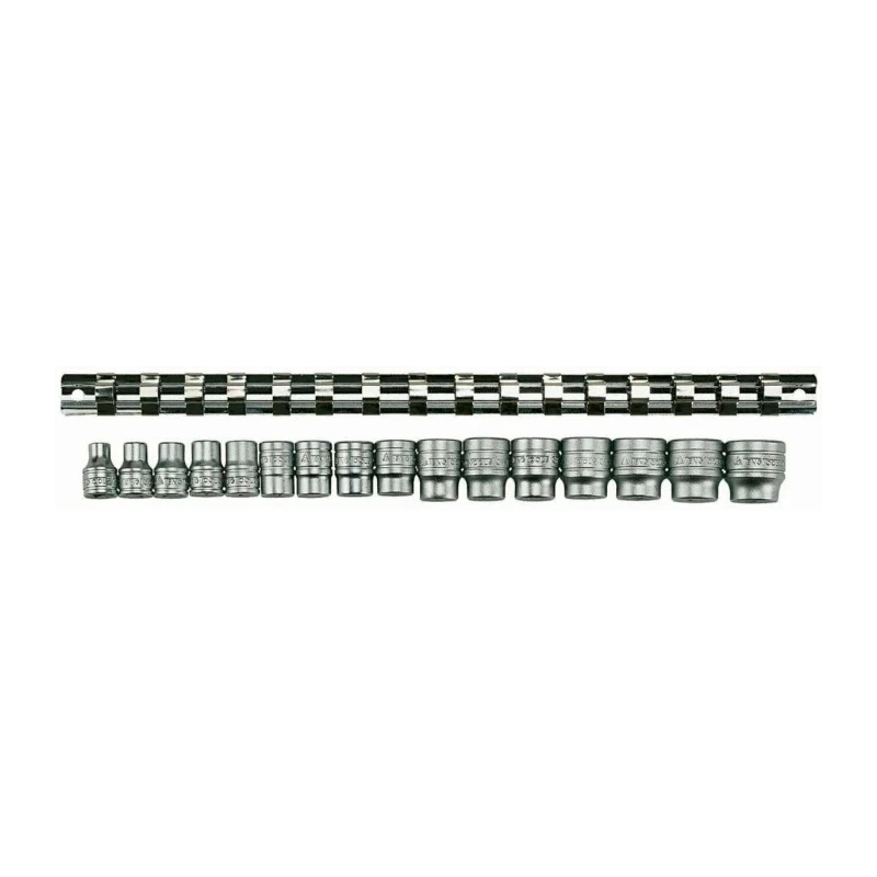 Teng Tools 16-Piece 3/8 in 6 Point Socket Set Chrome Vanadium Steel Satin Finish M3816