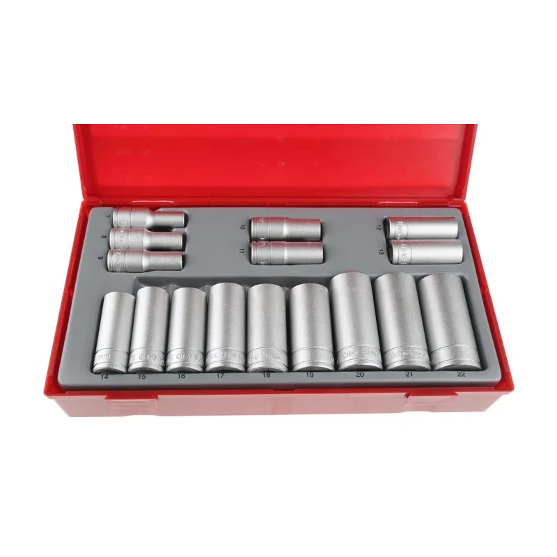Teng Tools 16-Piece 3/8 in 6 Point Satin Finish Chrome Vanadium Steel Socket Set TT3816