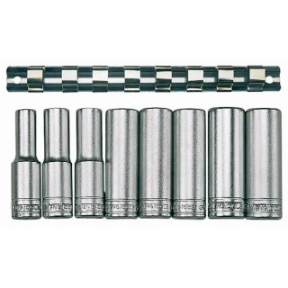 Teng Tools 8-Piece 1/2 in Drive Bi-Hexagonal Socket Set Chrome Vanadium Steel Satin Finish M1207