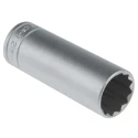 Teng Tools 8-Piece 1/2 in Drive Bi-Hexagonal Socket Set Chrome Vanadium Steel Satin Finish M1207