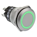 EAO 82 Series Illuminated Push Button Switch Momentary Panel Mount 19 mm Cutout SPDT Green LED IP65 IP67 240V 82-5152.1134
