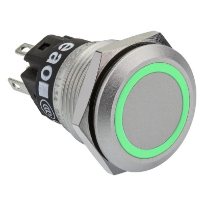 EAO 82 Series Illuminated Push Button Switch Momentary Panel Mount 19 mm Cutout SPDT Green LED IP65 IP67 240V 82-5152.1134