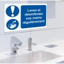 RS PRO Polyvinyl Chloride Mandatory Sign Lavez et désinfectez vos mains régulièrement 300mm x 200mm 201-3310