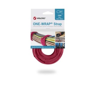 VELCRO® Pink Reclosable Fastener 20mm Width x 200mm Length Polyamide Loop Tape VEL-OW64509