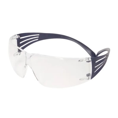 3M SecureFit 200 Safety Glasses, Clear Blue Polycarbonate Lens, Anti-Scratch, UV and IR Protection, Anti-Fog SF201SGAF-BLU