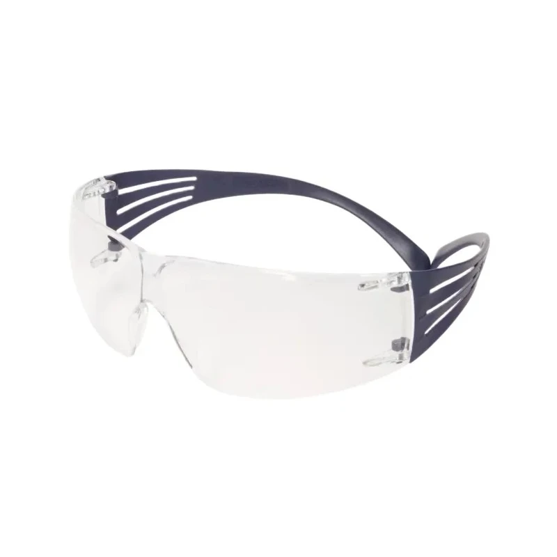 3M SecureFit 200 Safety Glasses, Clear Blue Polycarbonate Lens, Anti-Scratch, UV and IR Protection, Anti-Fog SF201SGAF-BLU